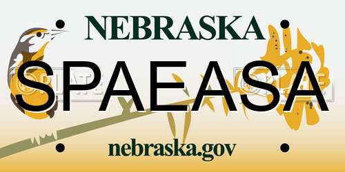 SPAEASA Nebraska License Plate