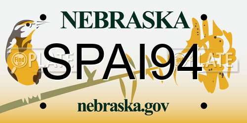 SPAI94 Nebraska License Plate