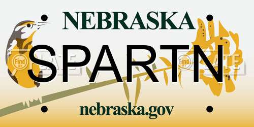 SPARTN Nebraska License Plate