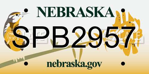SPB2957 Nebraska License Plate