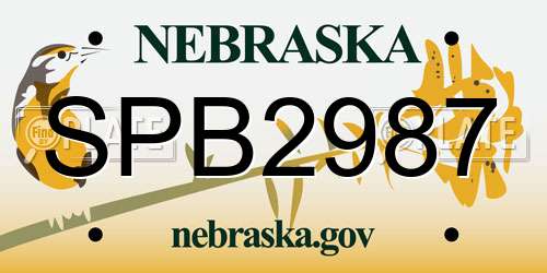 SPB2987 Nebraska License Plate