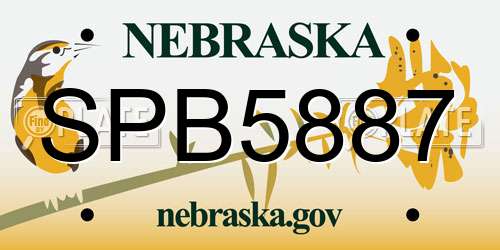 SPB5887 Nebraska License Plate
