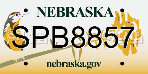 SPB8857 Nebraska License Plate