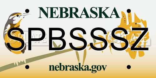 SPBSSSZ Nebraska License Plate