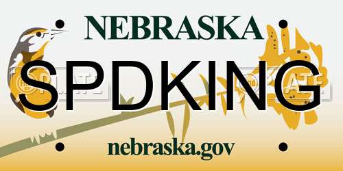 SPDKING Nebraska License Plate