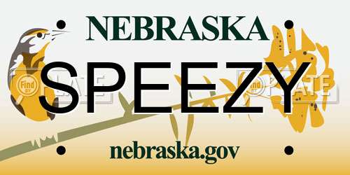 SPEEZY Nebraska License Plate