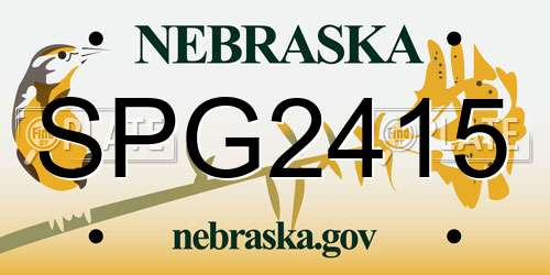 SPG2415 Nebraska License Plate