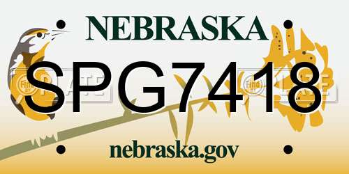 SPG7418 Nebraska License Plate