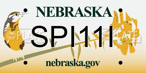 SPI11I Nebraska License Plate