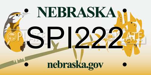 SPI222 Nebraska License Plate