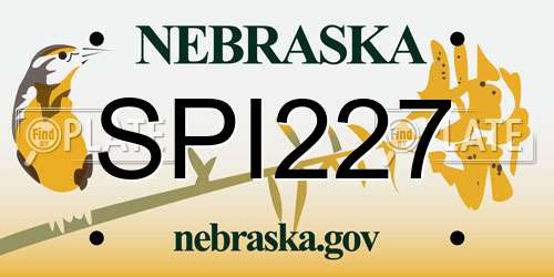 SPI227 Nebraska License Plate
