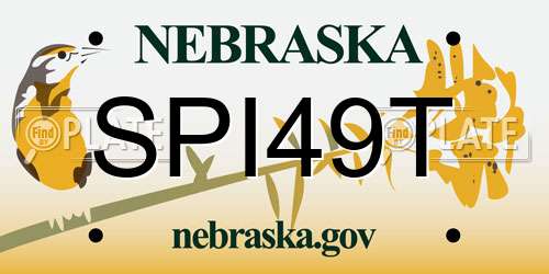 SPI49T Nebraska License Plate