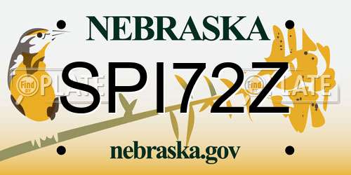 SPI72Z Nebraska License Plate