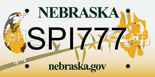 SPI777 Nebraska License Plate