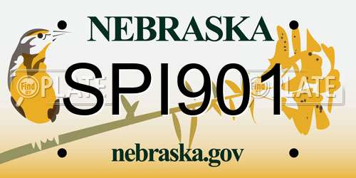 SPI901 Nebraska License Plate