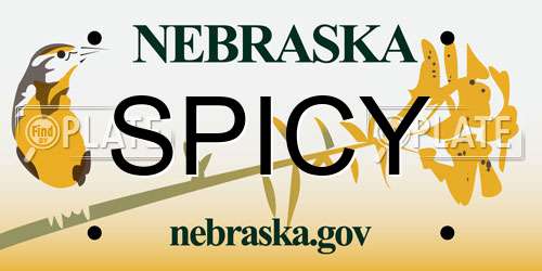 SPICY Nebraska License Plate