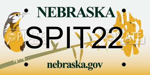 SPIT22 Nebraska License Plate