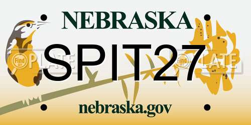 SPIT27 Nebraska License Plate