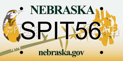 SPIT56 Nebraska License Plate