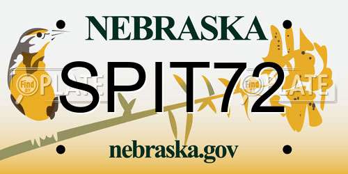 SPIT72 Nebraska License Plate