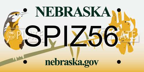 SPIZ56 Nebraska License Plate