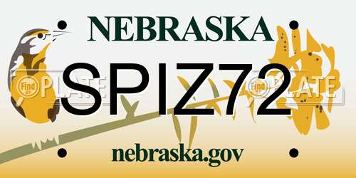 SPIZ72 Nebraska License Plate