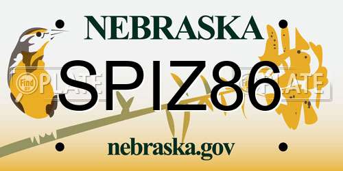 SPIZ86 Nebraska License Plate