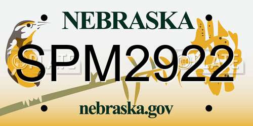 SPM2922 Nebraska License Plate