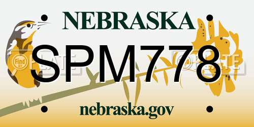 SPM778 Nebraska License Plate