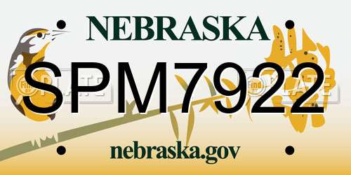 SPM7922 Nebraska License Plate
