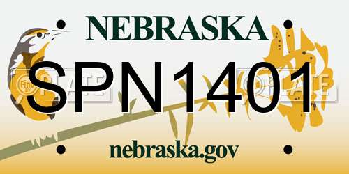 SPN1401 Nebraska License Plate