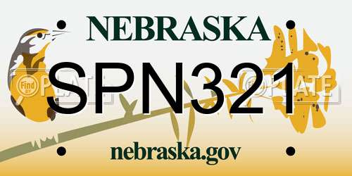SPN321 Nebraska License Plate