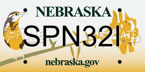 SPN32I Nebraska License Plate