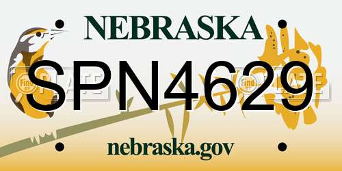 SPN4629 Nebraska License Plate