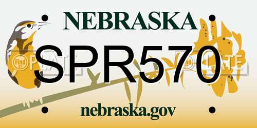 SPR570 Nebraska License Plate