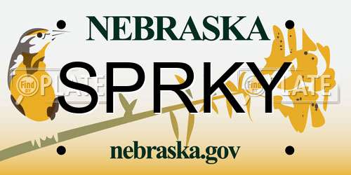 SPRKY Nebraska License Plate