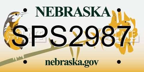 SPS2987 Nebraska License Plate