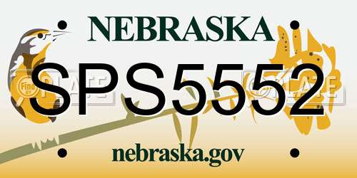 SPS5552 Nebraska License Plate