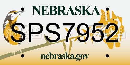 SPS7952 Nebraska License Plate