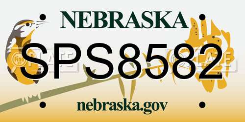 SPS8582 Nebraska License Plate