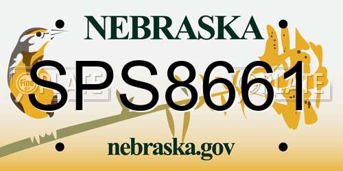 SPS8661 Nebraska License Plate