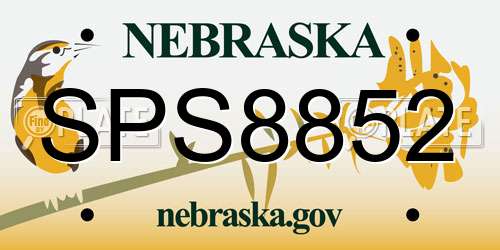 SPS8852 Nebraska License Plate
