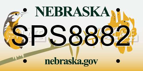 SPS8882 Nebraska License Plate