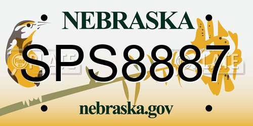 SPS8887 Nebraska License Plate