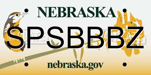 SPSBBBZ Nebraska License Plate