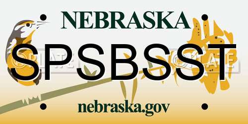 SPSBSST Nebraska License Plate