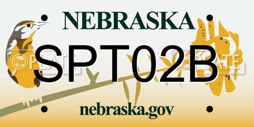 SPT02B Nebraska License Plate