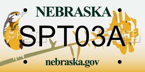 SPT03A Nebraska License Plate