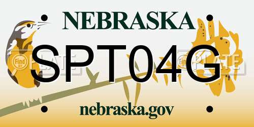 SPT04G Nebraska License Plate