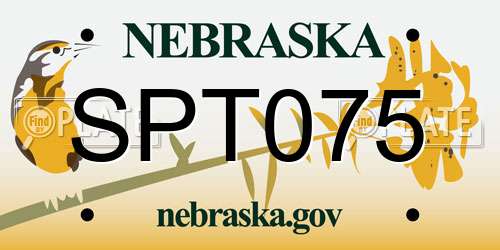 SPT075 Nebraska License Plate
